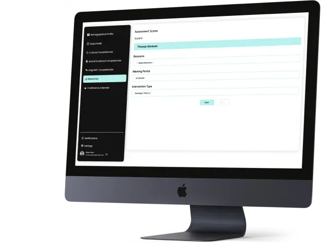 Educational web application student tracking dashboard