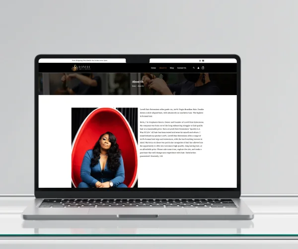 Lovell Hair Extensions ecommerce website screens